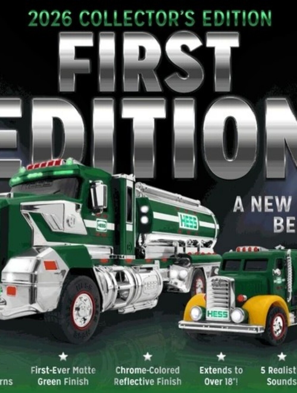 Green Tanker Truck Kids Toy - Collector's Edition